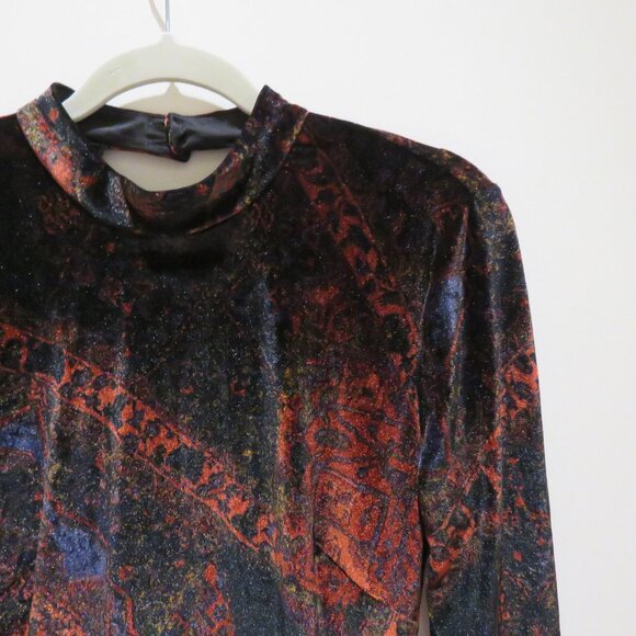 FREE PEOPLE Onyx Red Velvet Cut Out Romper Goth Whimsigoth Morticia Friends Sz 4 - Picture 6 of 14